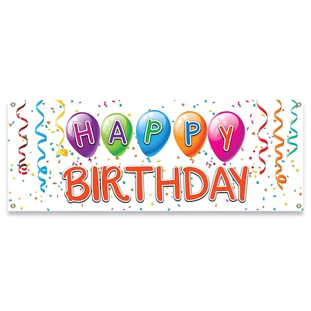 Signmission Happy Birthday1 Banner Concession Stand Food Truck Single Sided B-30083